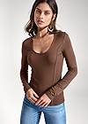 Front View Casual Long Sleeve Top
