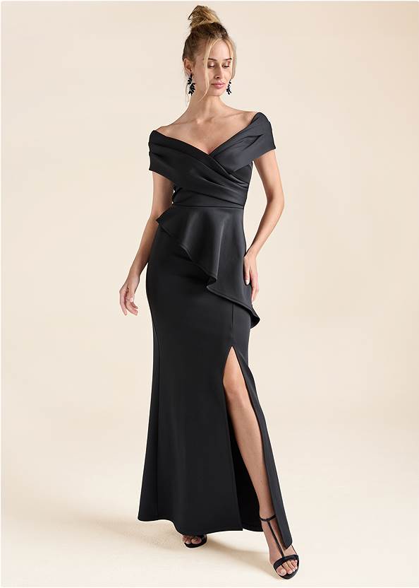 Alternate View Off The Shoulder Ruffle Gown