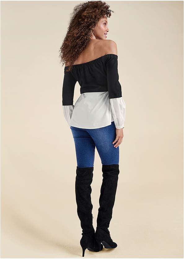 Full back view Off-The-Shoulder Blouse