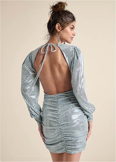 Open-Back Shimmer Dress