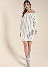 Full Front View Embellished Sweater Dress