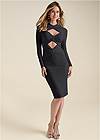 Front View Cut Out Midi Dress
