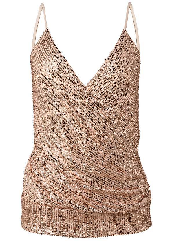 Ghost with background front view Sequin Surplice Tank Top
