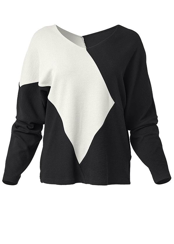 Ghost with background  view Color Block Oversized Top