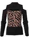 Ghost with background front view Cold-Shoulder Zebra Sweater