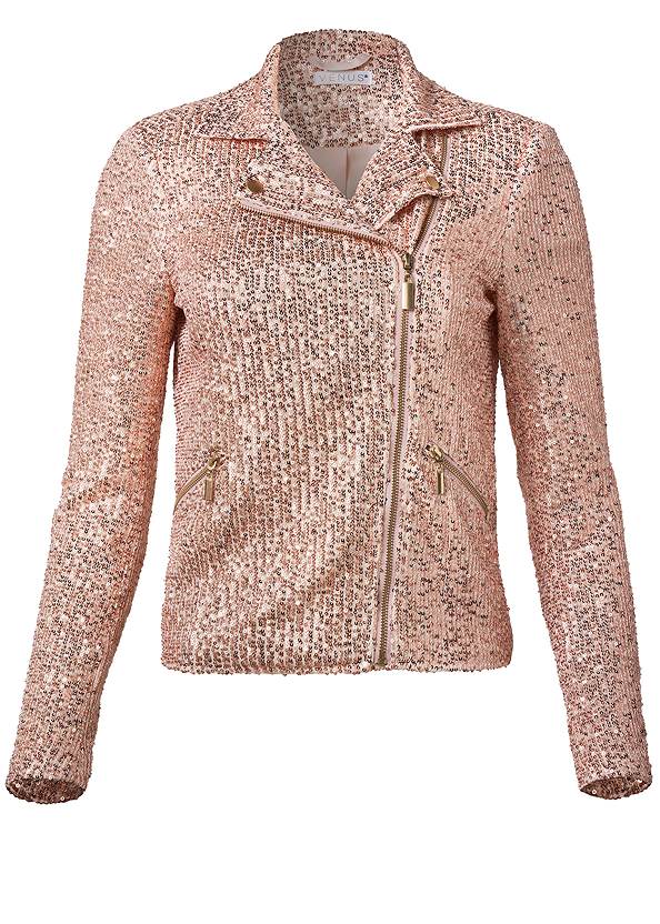 Ghost with background  view Sequin Moto Jacket