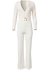 Ghost with background  view Lace V-Neck Belted Jumpsuit