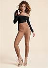 Full front view High-Waist Ruched Leggings
