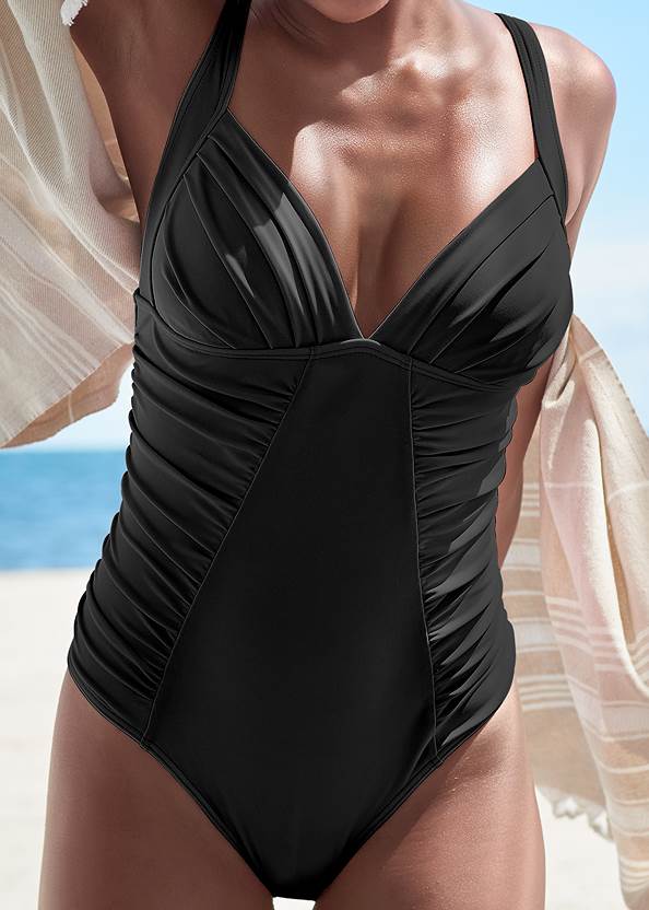 Alternate View Ruched One-Piece