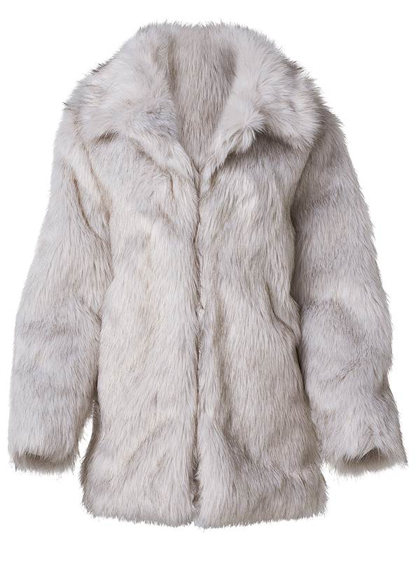 Ghost with background  view Luxe Faux Fur Coat