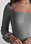 Alternate View Ribbed Balloon Sleeve Top
