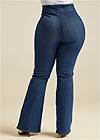 Back View Pintuck Semi-Flare Jeans