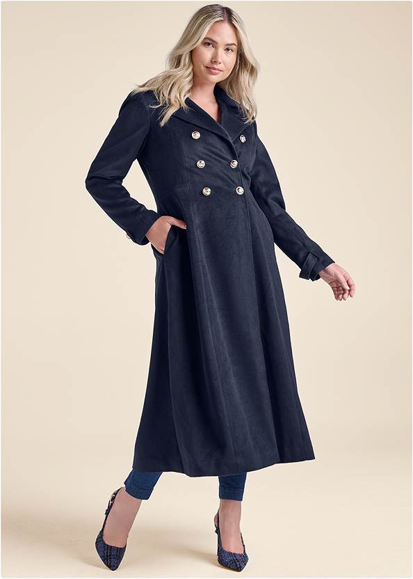 Front View A-Line Double Breasted Coat