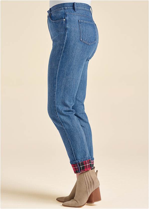 Alternate View New Vintage Plaid Cuff Straight Leg Jeans