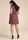Back View Collared Tweed Dress