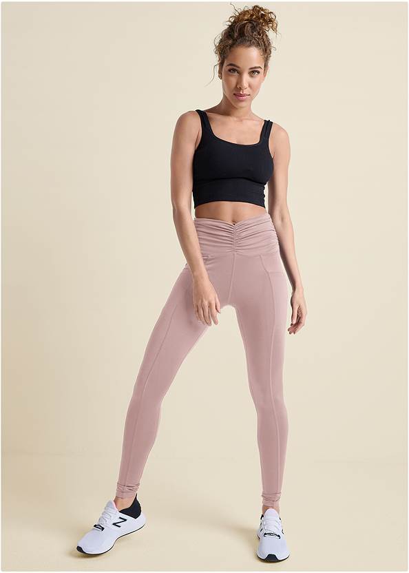 Ruched Waist Leggings,Basic Cami Two Pack,Lace-Up Star Sneakers
