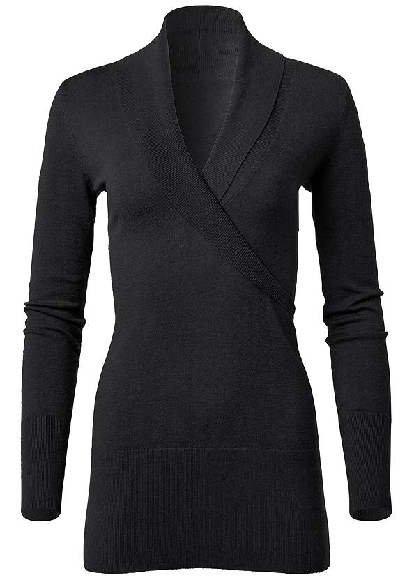 VENUS | Cashmere-Like Tunic Sweater in Black