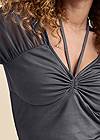 Detail front view Ruched Halter Detail Top