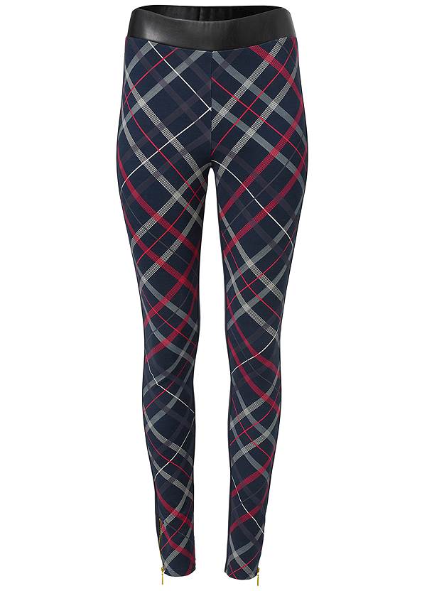 Alternate View Ponte Plaid Pants