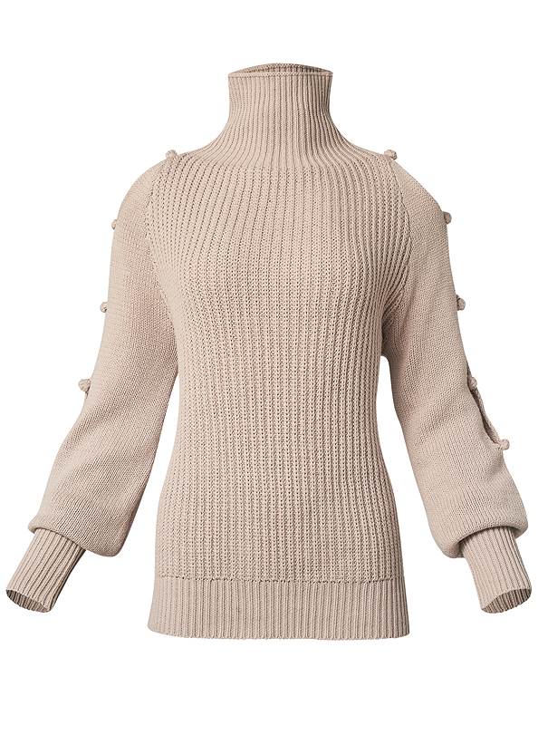 Alternate View Pom-Pom Slit Sleeve Sweater