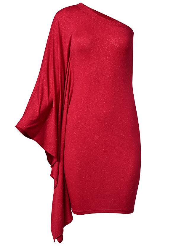 Alternate View One-Shoulder Shimmer Dress