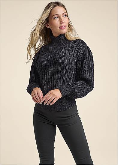 Plus Size Wrapped Turtleneck Sweater