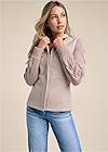 Front View Sweater-Sleeve Zip Jacket