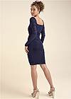 Back View Ruched Side Bodycon Dress