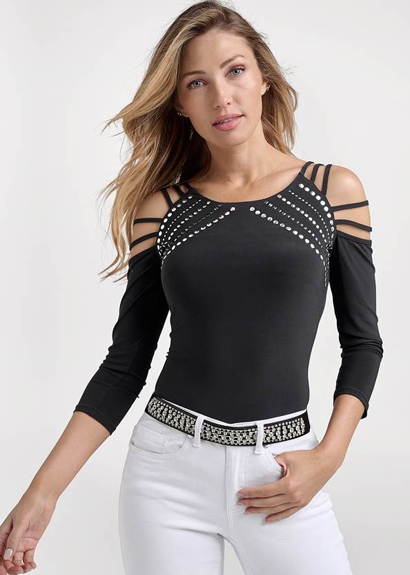 Cropped  view Strappy Embellished Top
