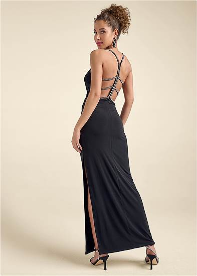 Embellished Cutout Gown