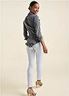 BACK View Lace-Up Back Denim Top