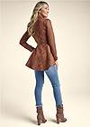 Back View Faux-Suede High-Low Jacket