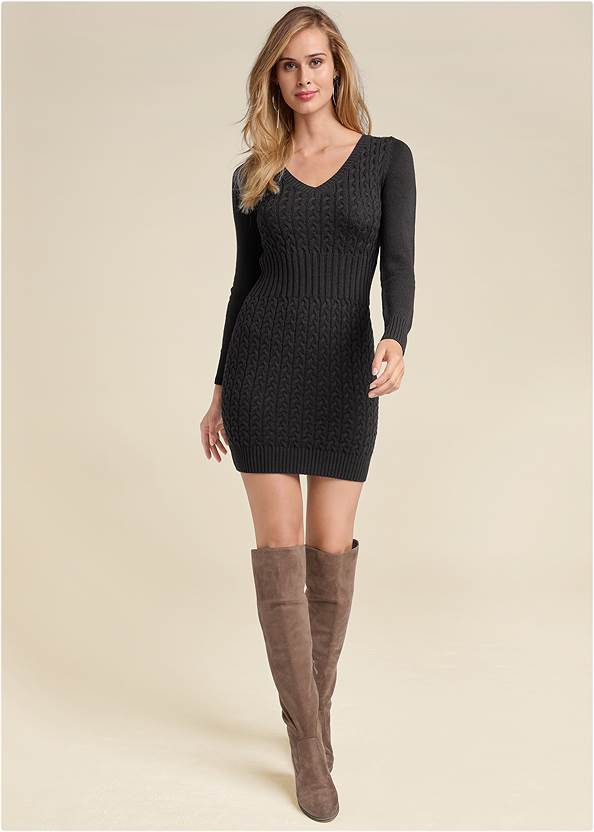 Cable Knit Sweater Dress