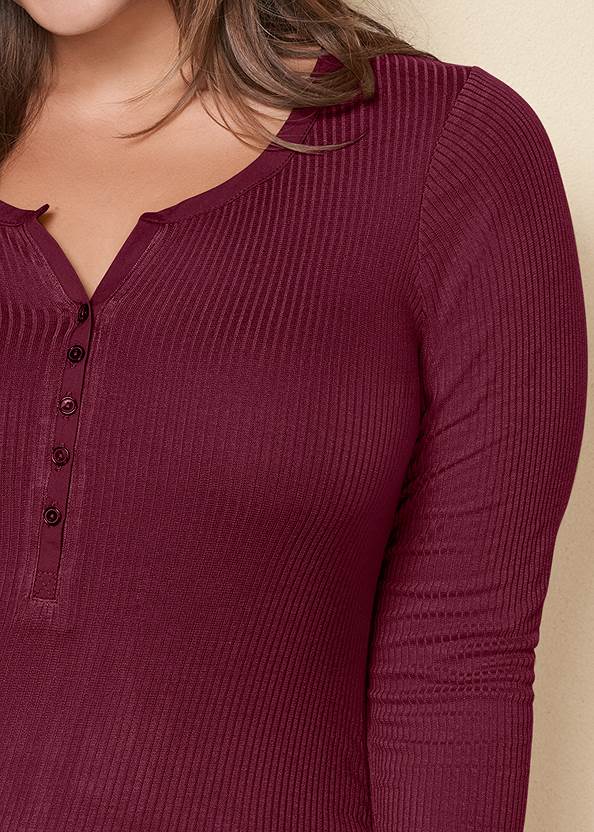 venus ribbed henley top