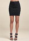 Waist down front view Jean Skirt With Faux Pearls