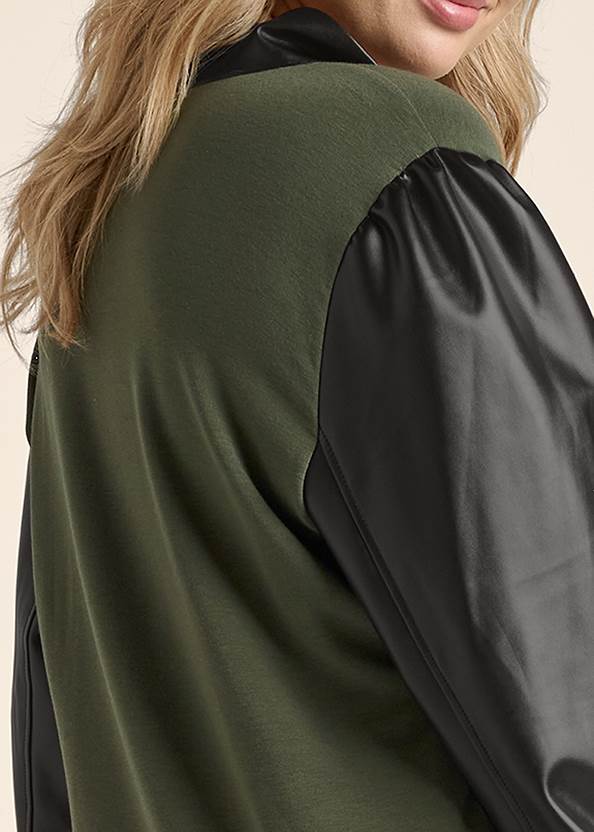 Alternate View Faux-Leather Zip Sweatshirt