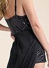 Detail back view Sequin Top Overlay Romper