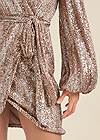 Detail front view Belted Sequin Wrap Dress