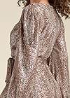 Detail back view Belted Sequin Wrap Dress