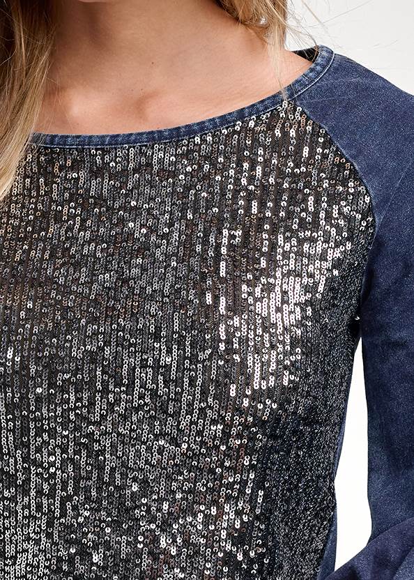 Alternate View Washed Sequin Lounge Top