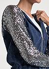 Detail front view Washed Sequin Lounge Jacket