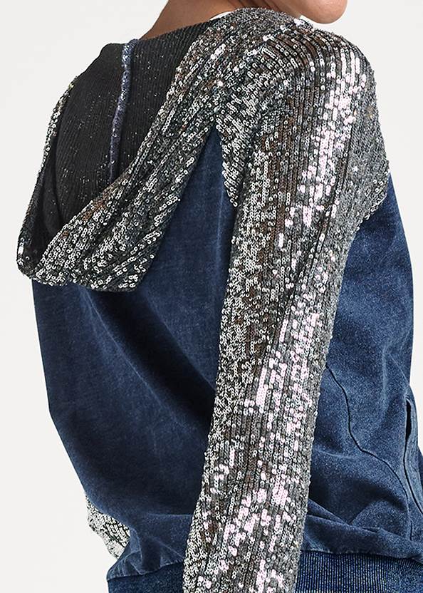 Detail back view Washed Sequin Lounge Jacket