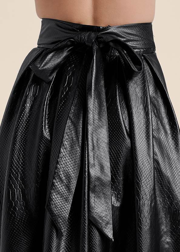 Detail back view Faux Leather Ballroom Skirt