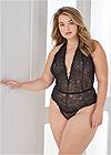 Front View  Deep Plunge Lace Teddy