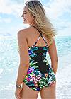Back View Ruched Side Halter Tankini Top