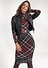 Full Front View Long Sleeve Ruched Dress