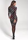 Back View Long Sleeve Ruched Dress