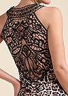 Detail back view Crochet Back Leopard Dress