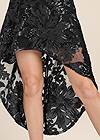 Detail front view Sequin Lace High-Low Dress