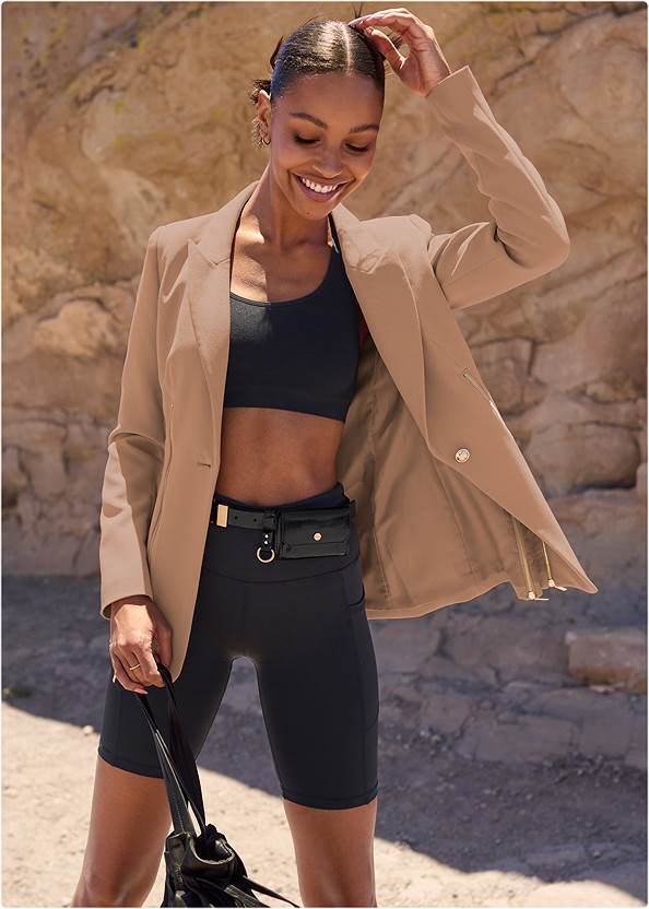 High-Rise Pocket Bike Shorts,Zipper Detail Buttoned Blazer,Boyfriend Blazer,Basic Cami Two Pack,Square Neck Tank Top, Any 2 Tops For $39,Lace-Up Star Sneakers,Quilted Sneakers